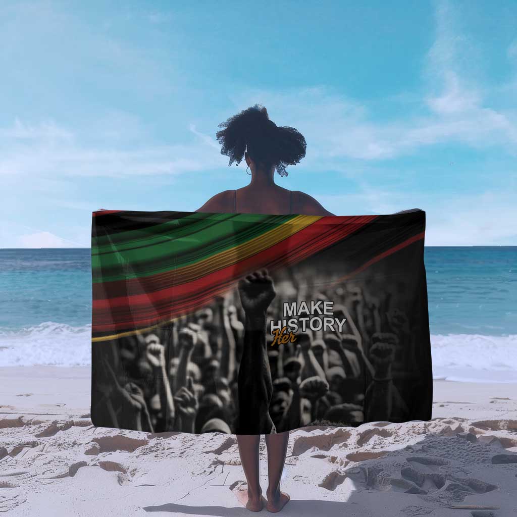 African-American History Month Sarong Black Power Hand Make His-Herstories LT9