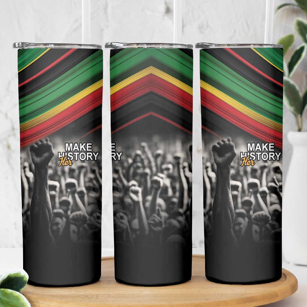 African-American History Month Skinny Tumbler Black Power Hand Make His-Herstories LT9