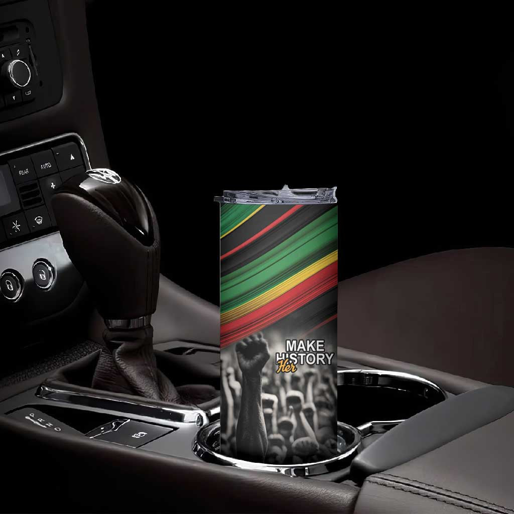 African-American History Month Skinny Tumbler Black Power Hand Make His-Herstories LT9