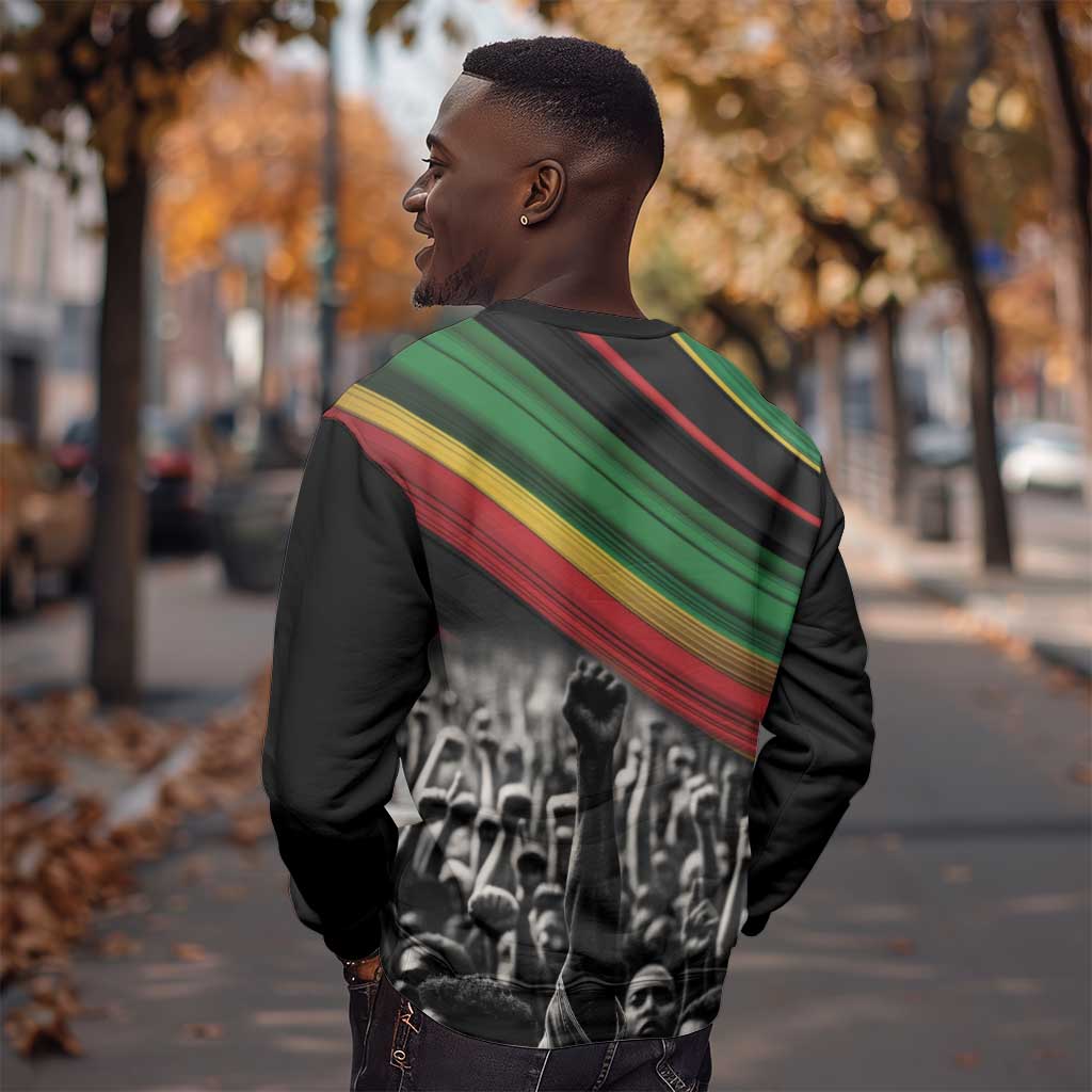 African-American History Month Sweatshirt Black Power Hand Make His-Herstories LT9
