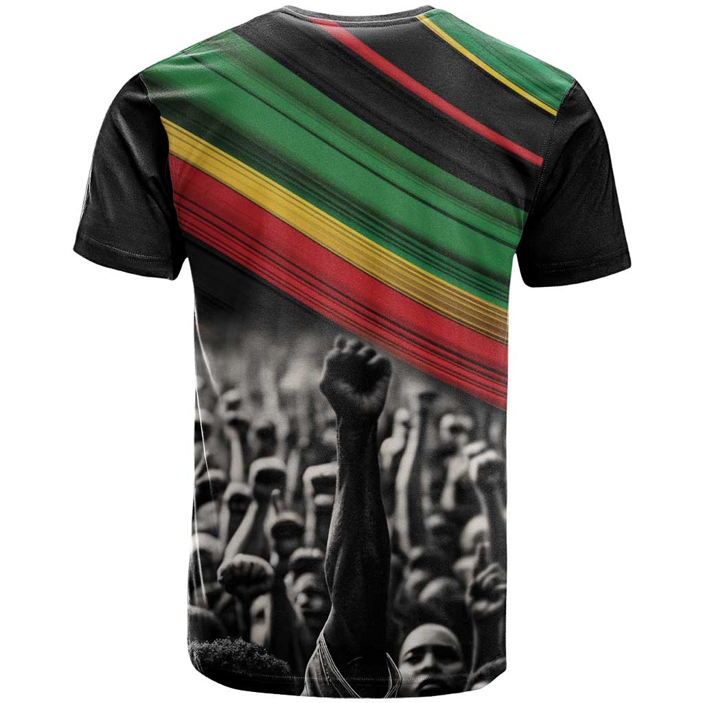 African-American History Month T shirt Black Power Hand Make His-Herstories LT9