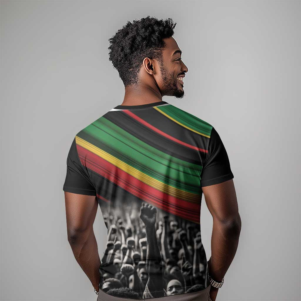 African-American History Month T shirt Black Power Hand Make His-Herstories LT9