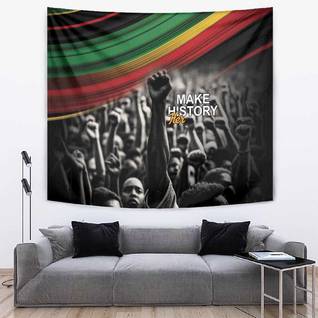 African-American History Month Tapestry Black Power Hand Make His-Herstories LT9