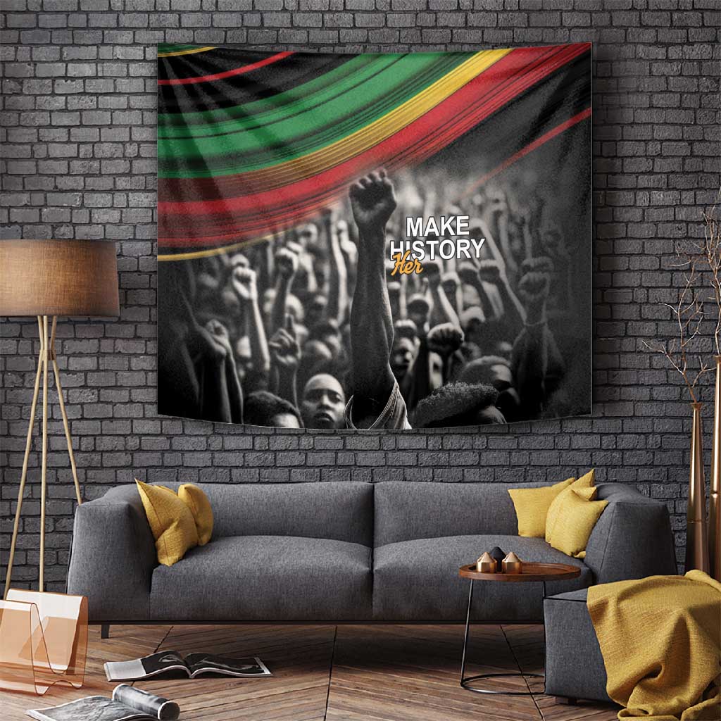 African-American History Month Tapestry Black Power Hand Make His-Herstories LT9