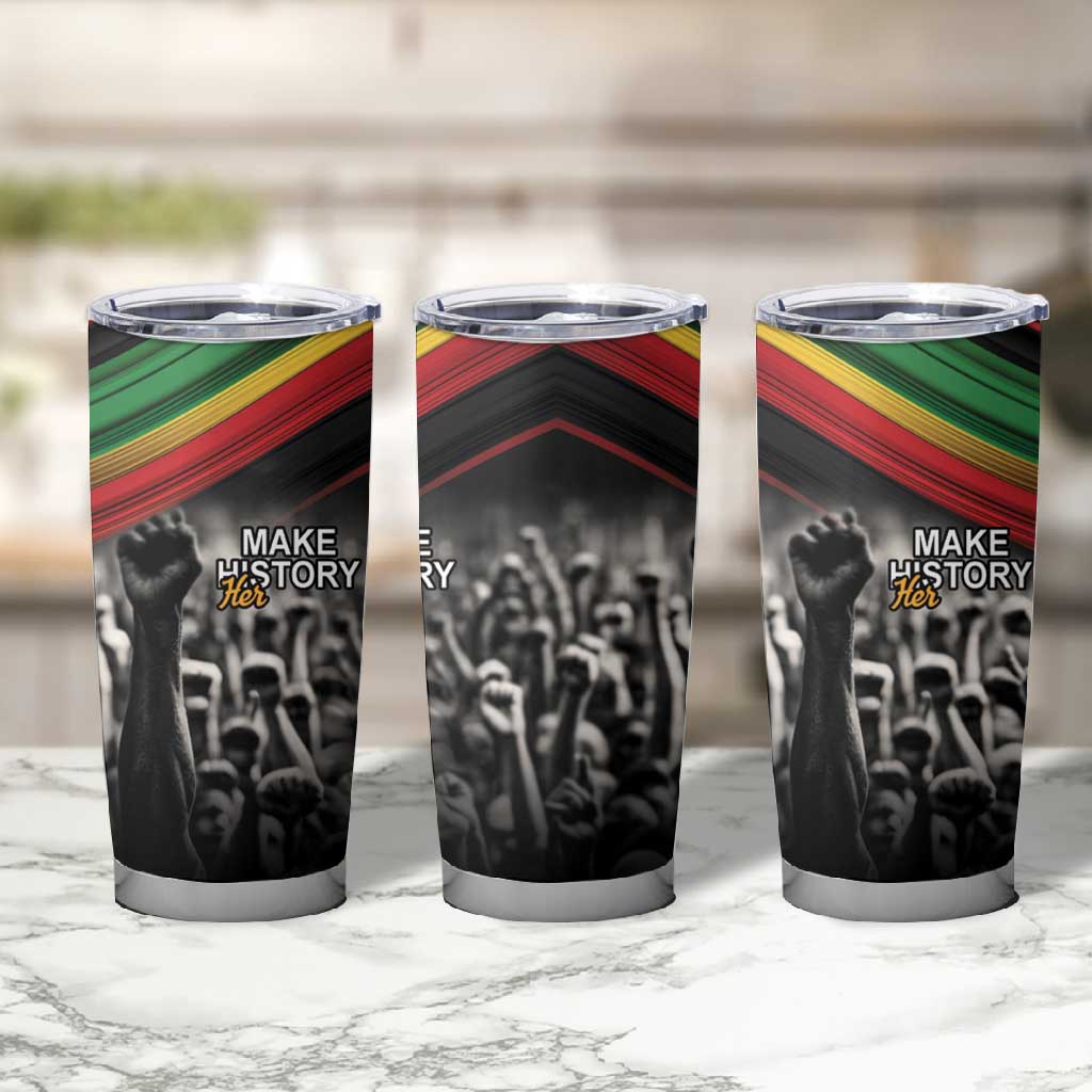 African-American History Month Tumbler Cup Black Power Hand Make His-Herstories LT9