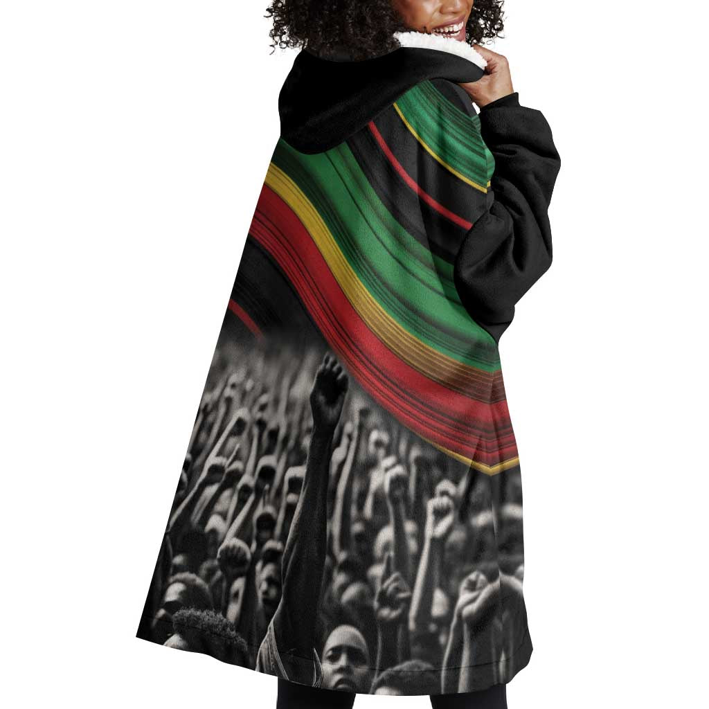 African-American History Month Wearable Blanket Hoodie Black Power Hand Make His-Herstories LT9