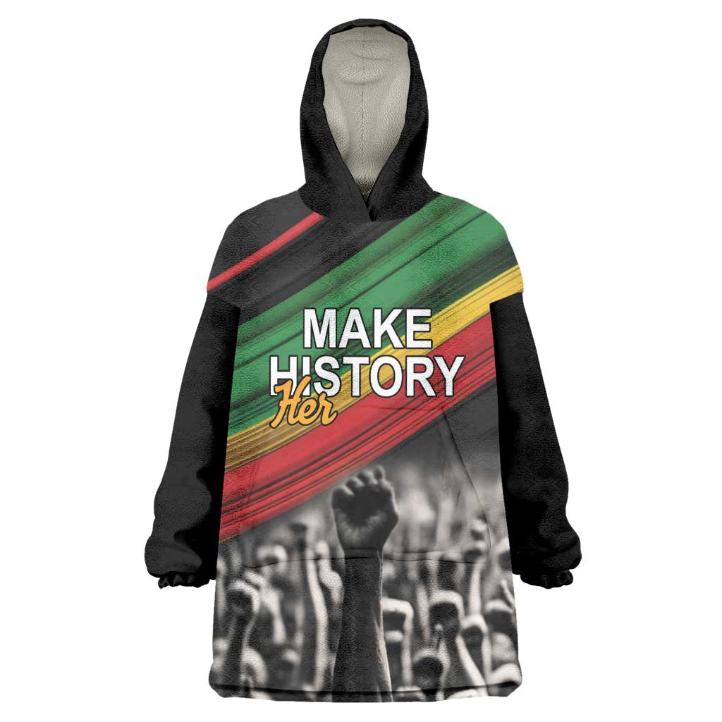 African-American History Month Wearable Blanket Hoodie Black Power Hand Make His-Herstories LT9