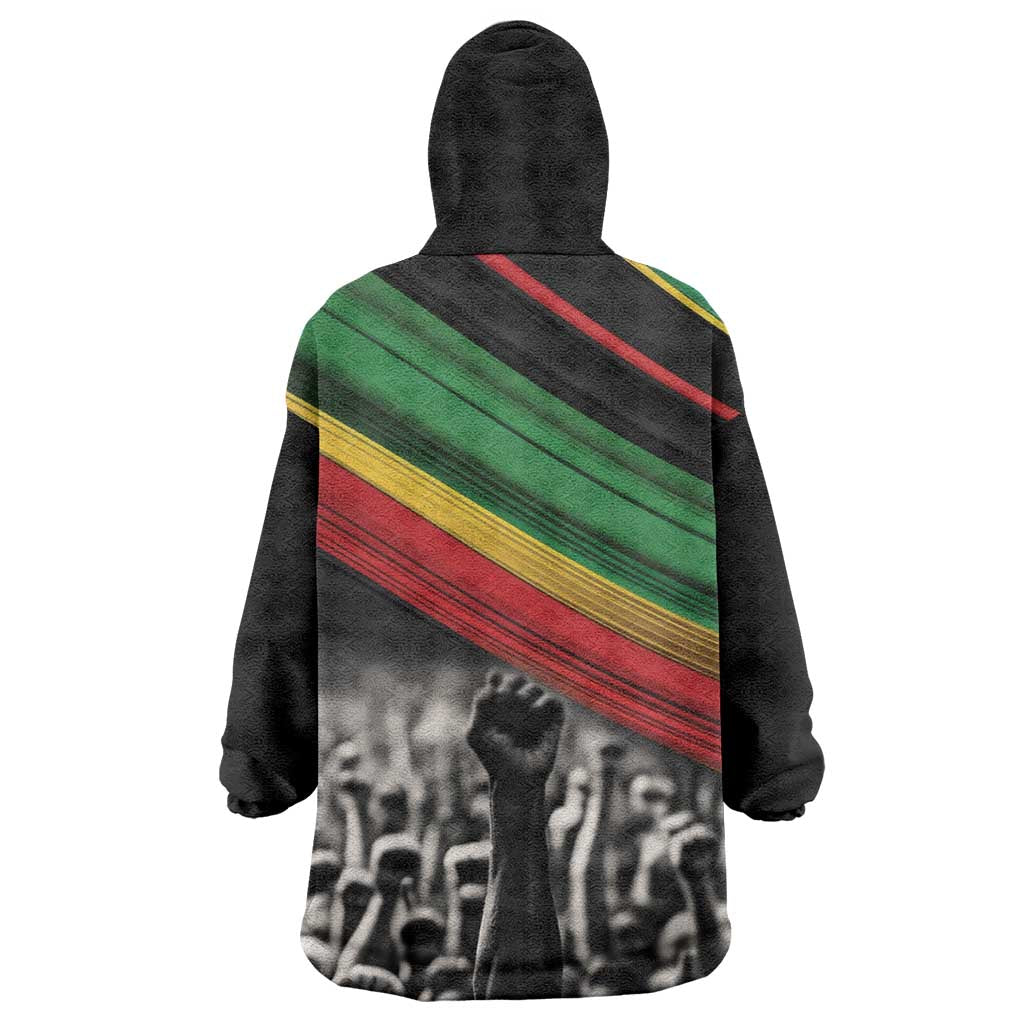African-American History Month Wearable Blanket Hoodie Black Power Hand Make His-Herstories LT9