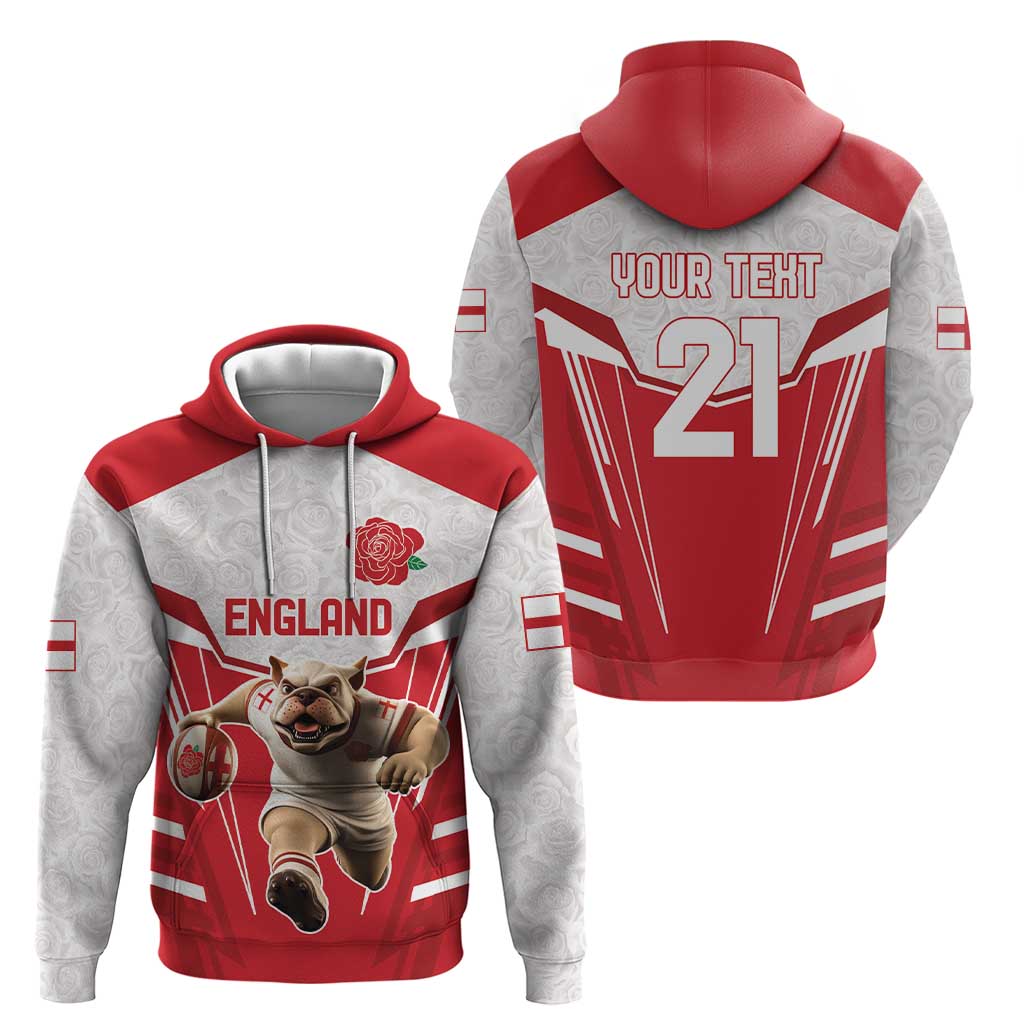 England Rugby Custom Hoodie English Bull Dog Mascot Sporty LT9