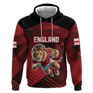 England Rugby Custom Hoodie Lion Mascot Sporty LT9