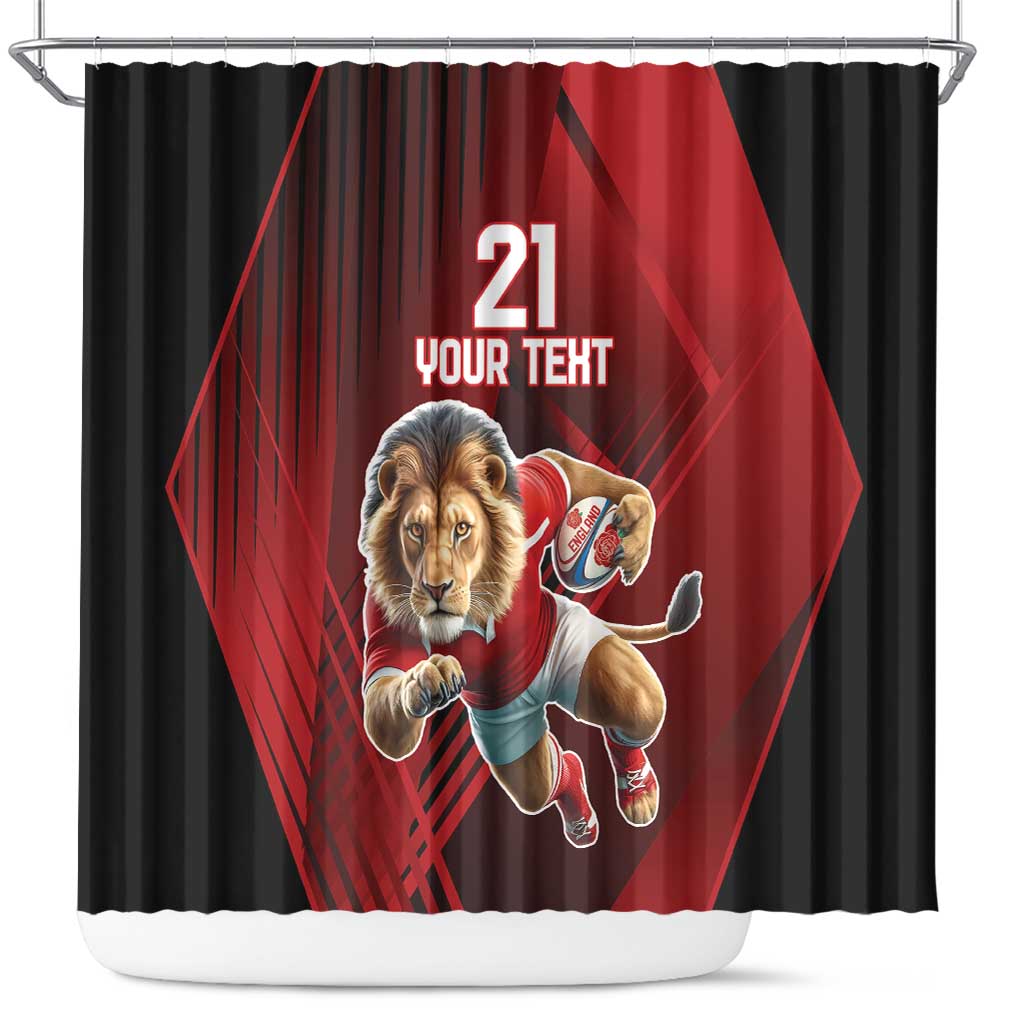 England Rugby Custom Shower Curtain Lion Mascot Sporty LT9
