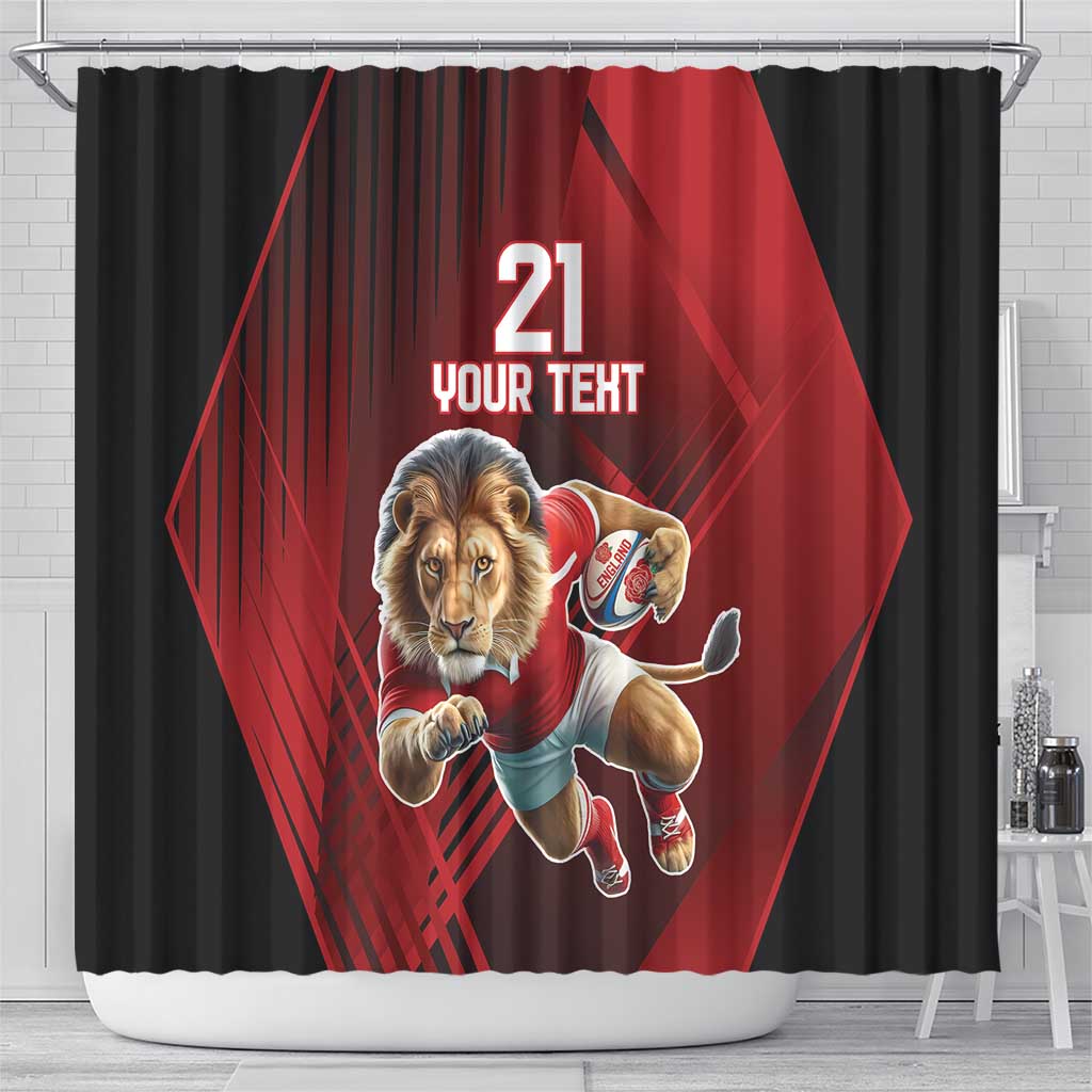 England Rugby Custom Shower Curtain Lion Mascot Sporty LT9