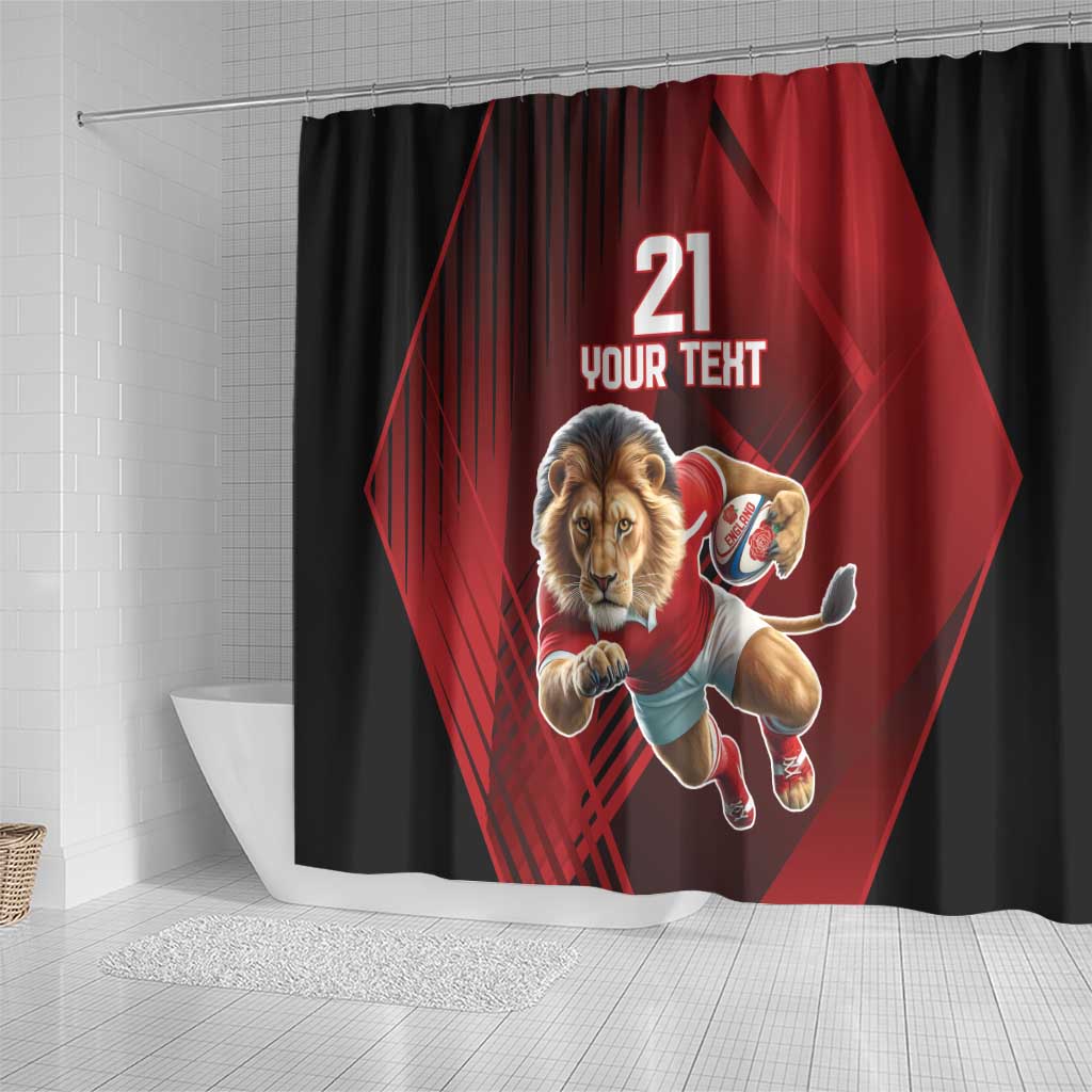 England Rugby Custom Shower Curtain Lion Mascot Sporty LT9