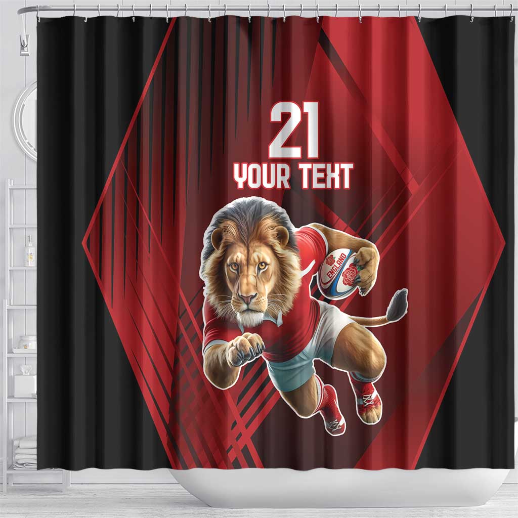 England Rugby Custom Shower Curtain Lion Mascot Sporty LT9