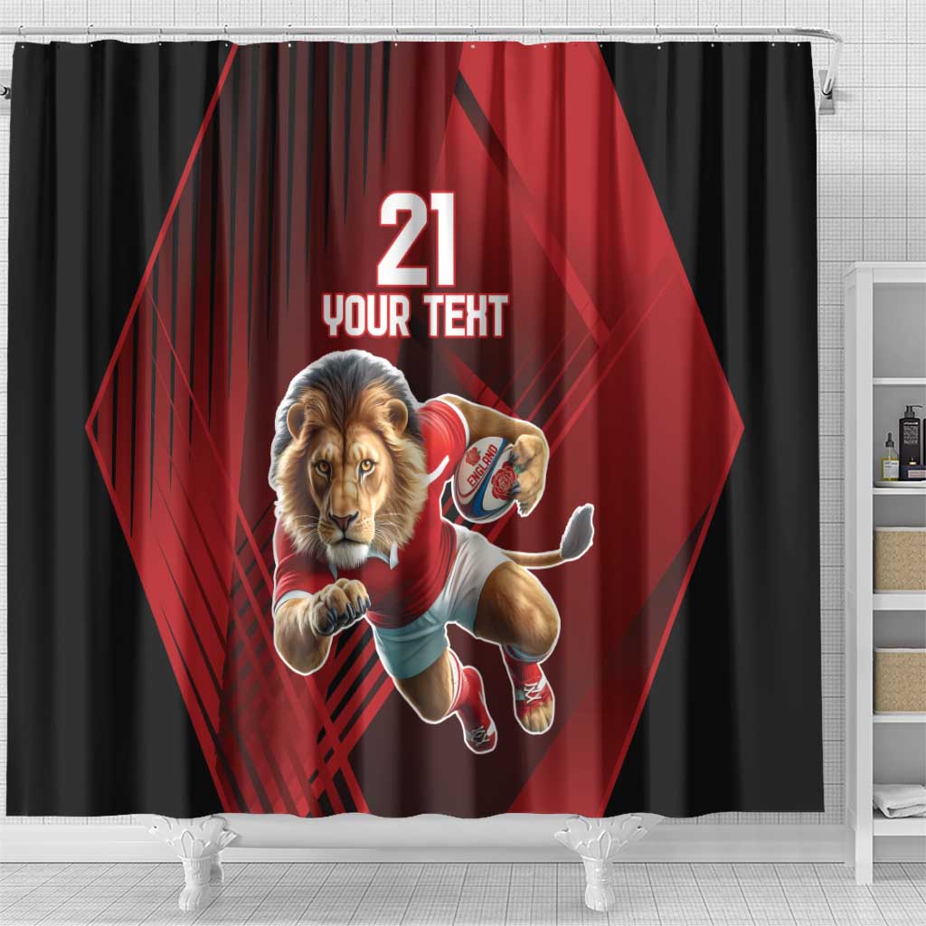 England Rugby Custom Shower Curtain Lion Mascot Sporty LT9