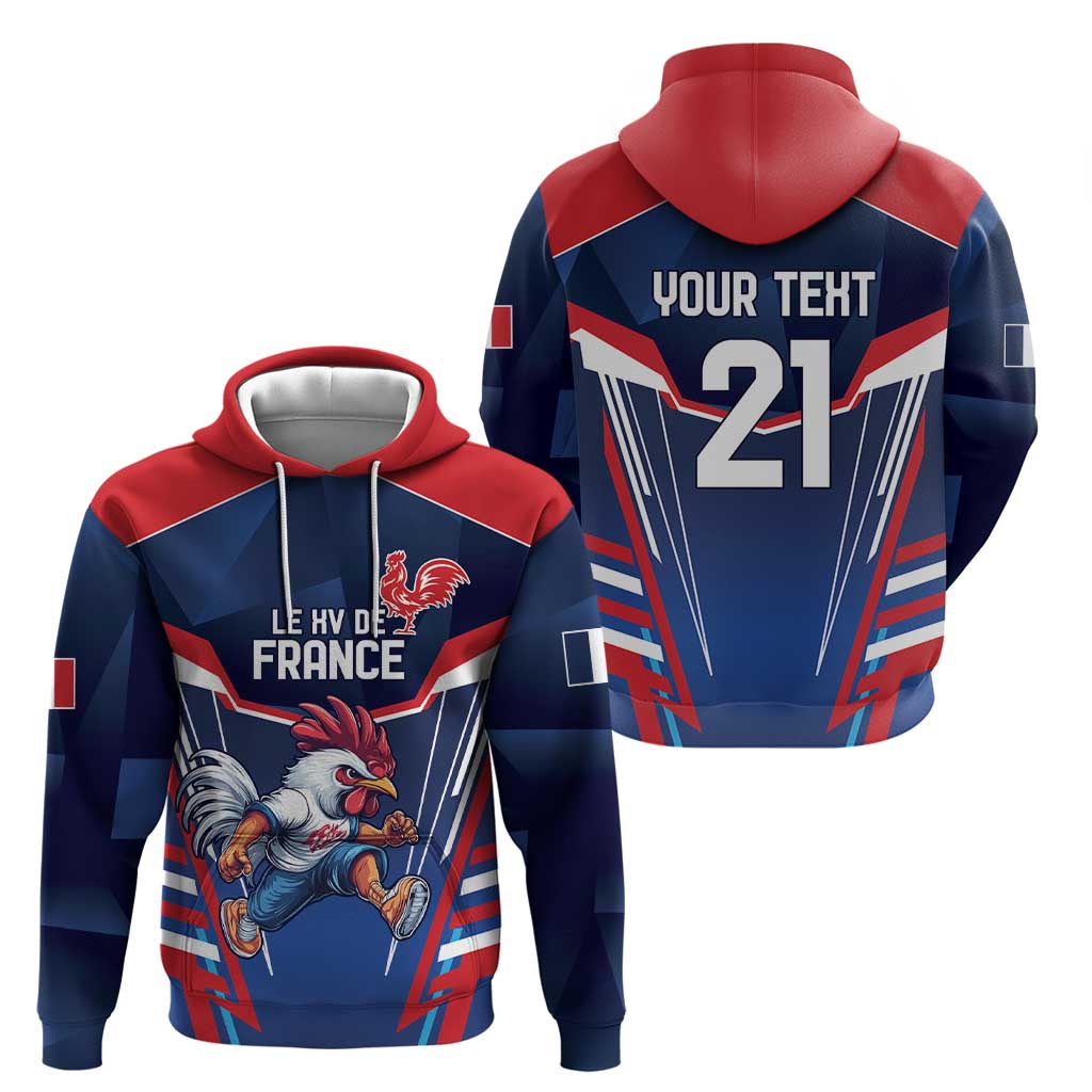 France Rugby Custom Hoodie Coq Gaulois Never Less Than Everything LT9