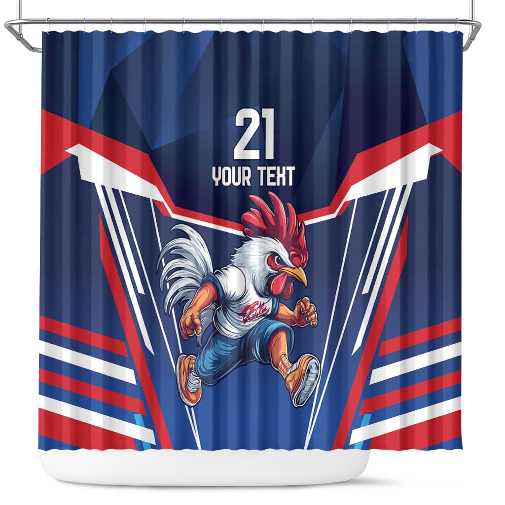 France Rugby Custom Shower Curtain Coq Gaulois Never Less Than Everything LT9