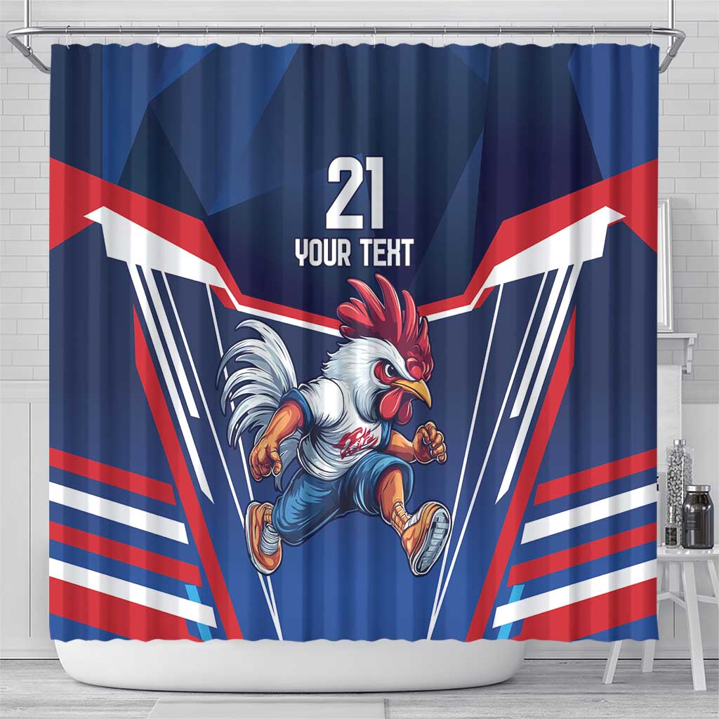 France Rugby Custom Shower Curtain Coq Gaulois Never Less Than Everything LT9