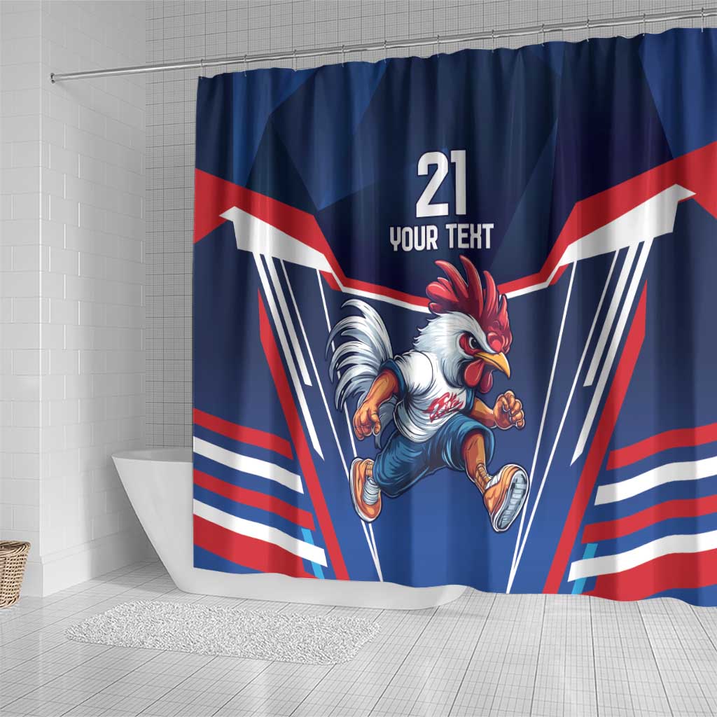 France Rugby Custom Shower Curtain Coq Gaulois Never Less Than Everything LT9