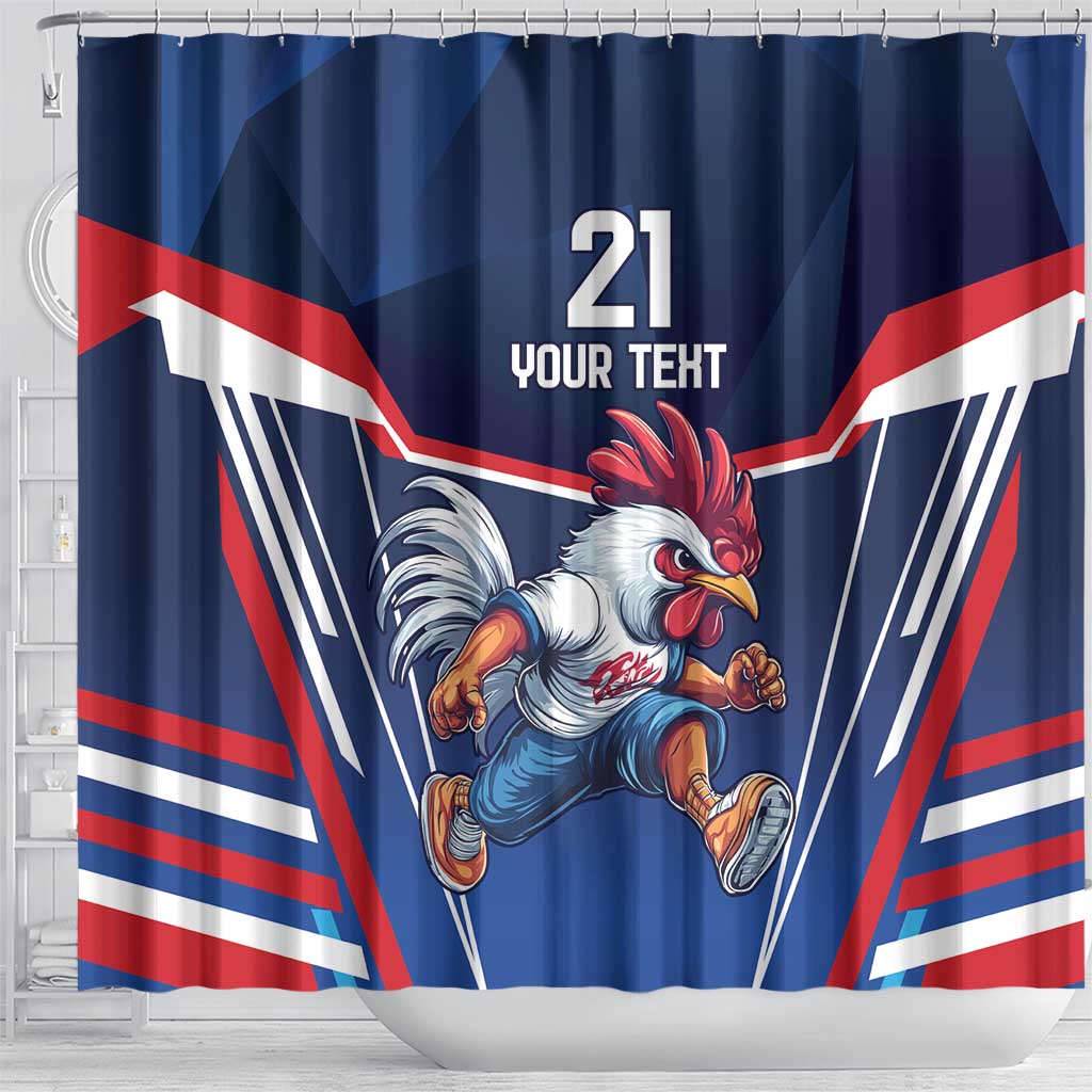 France Rugby Custom Shower Curtain Coq Gaulois Never Less Than Everything LT9