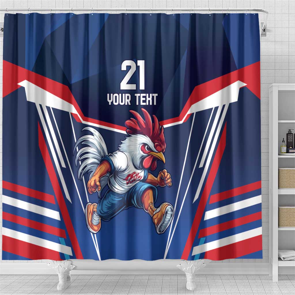 France Rugby Custom Shower Curtain Coq Gaulois Never Less Than Everything LT9