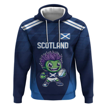 Scotland Rugby Custom Hoodie Thistle Mascot Go Scottish! LT9
