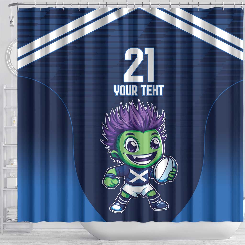 Scotland Rugby Custom Shower Curtain Thistle Mascot Go Scottish! LT9