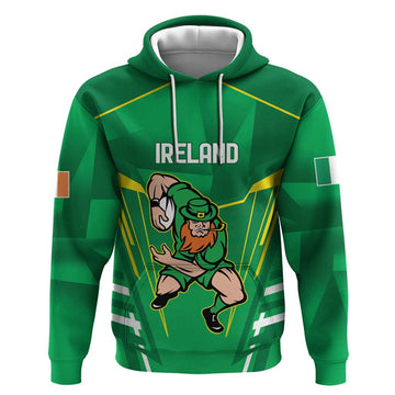 Ireland Rugby Custom Hoodie Irish Warrior Mascot Go Shamrock LT9
