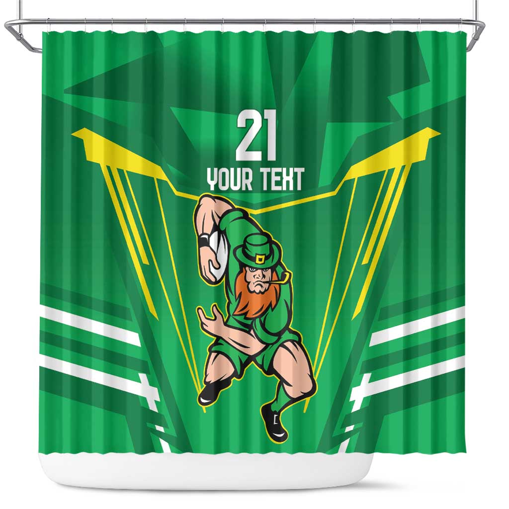 Ireland Rugby Custom Shower Curtain Irish Warrior Mascot Go Shamrock LT9