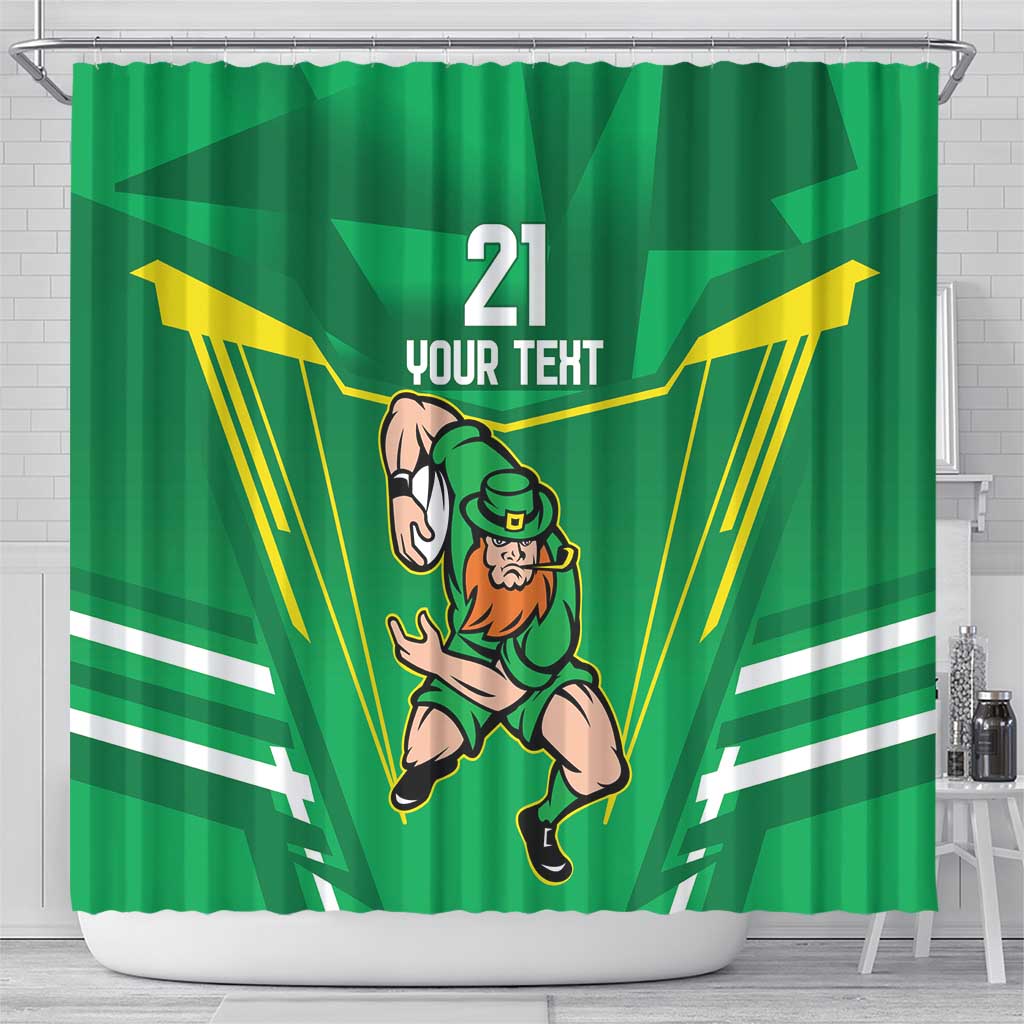Ireland Rugby Custom Shower Curtain Irish Warrior Mascot Go Shamrock LT9