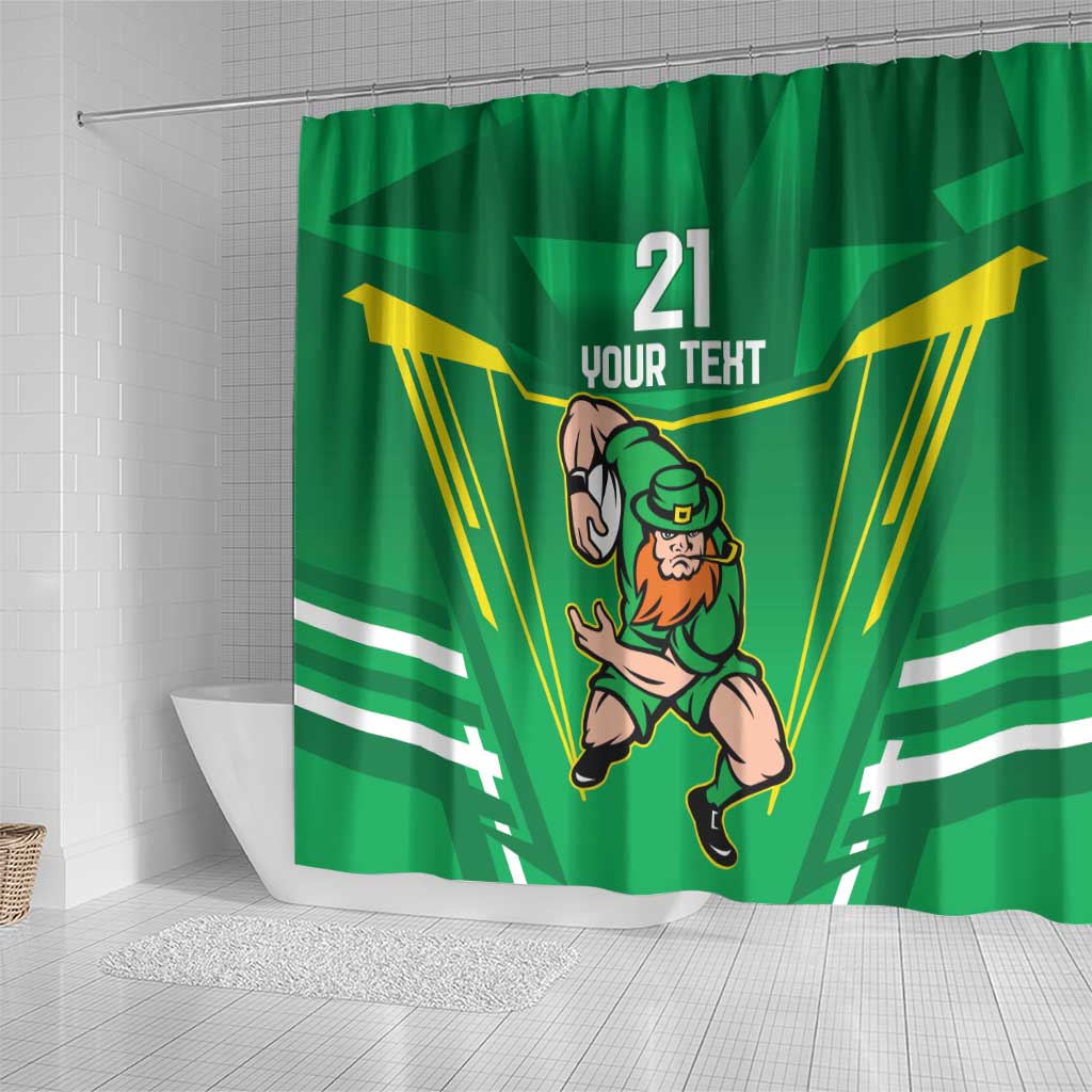 Ireland Rugby Custom Shower Curtain Irish Warrior Mascot Go Shamrock LT9
