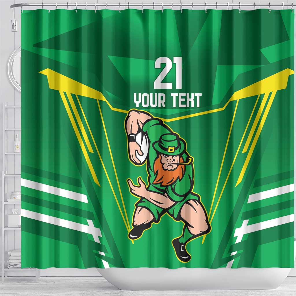 Ireland Rugby Custom Shower Curtain Irish Warrior Mascot Go Shamrock LT9
