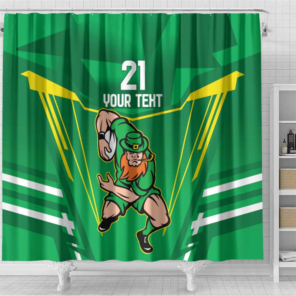 Ireland Rugby Custom Shower Curtain Irish Warrior Mascot Go Shamrock LT9
