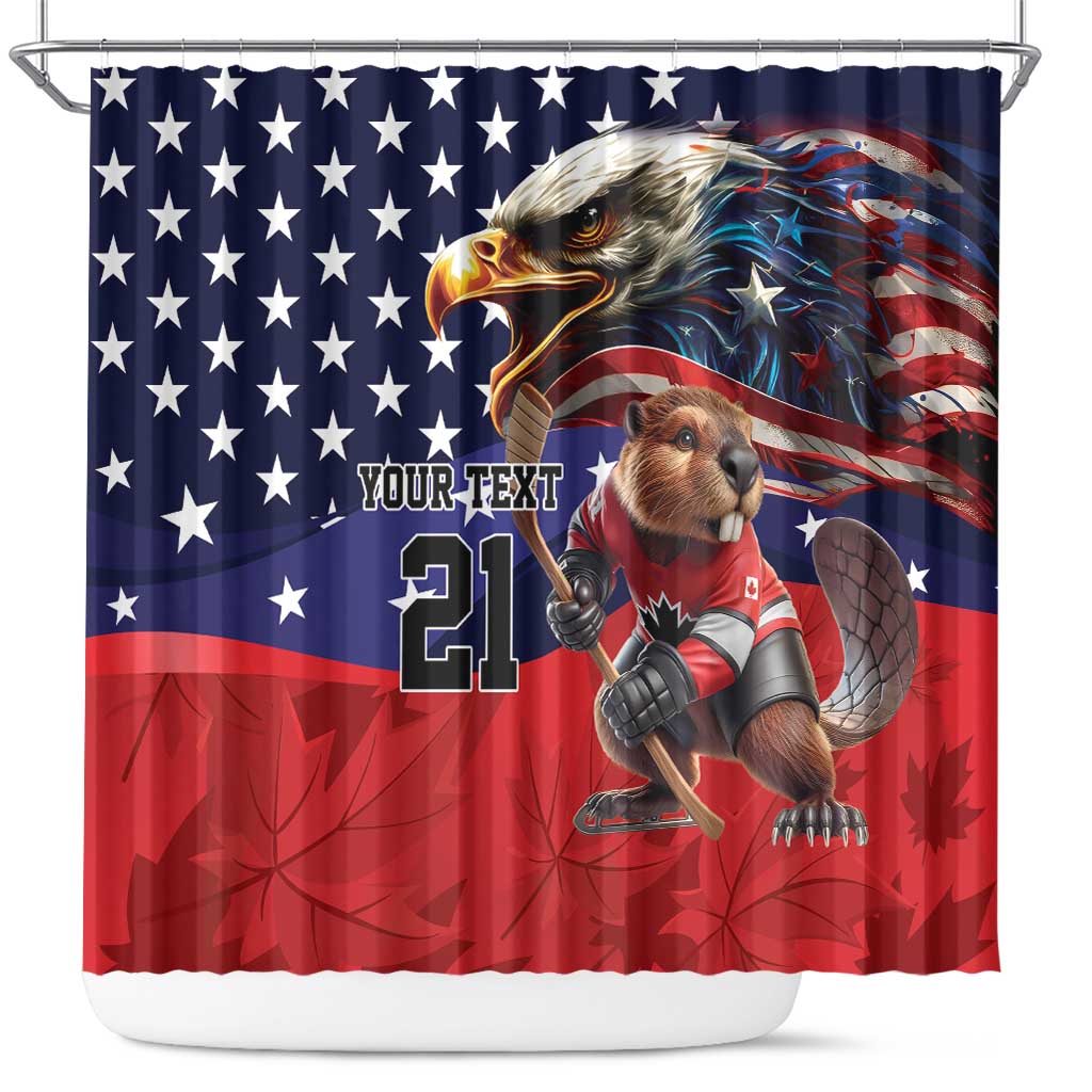 USA Canada Ice Hockey Custom Shower Curtain Go Champion 4 Nations LT9