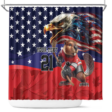USA Canada Ice Hockey Custom Shower Curtain Go Champion 4 Nations LT9