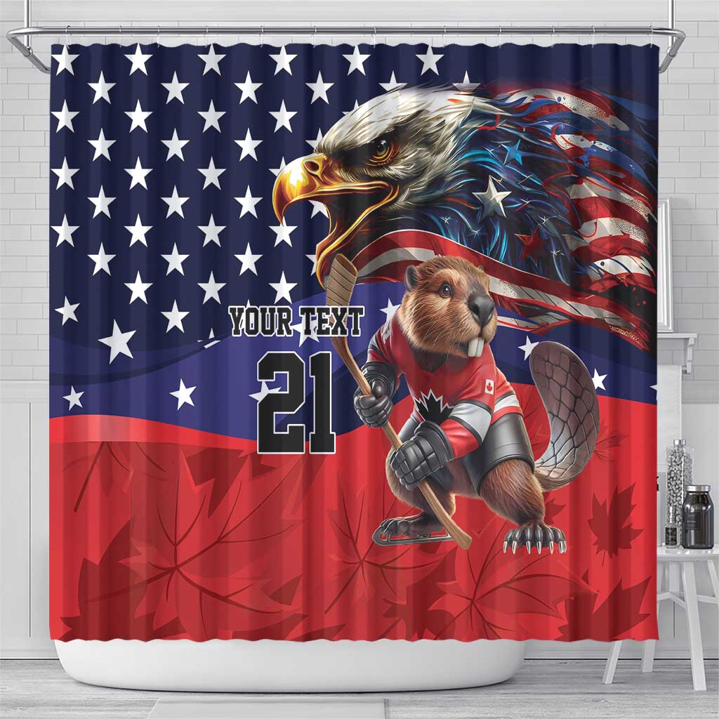 USA Canada Ice Hockey Custom Shower Curtain Go Champion 4 Nations LT9