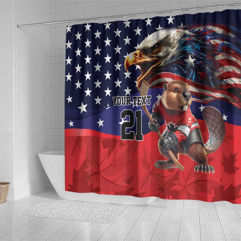 USA Canada Ice Hockey Custom Shower Curtain Go Champion 4 Nations LT9