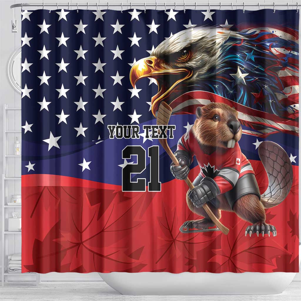 USA Canada Ice Hockey Custom Shower Curtain Go Champion 4 Nations LT9