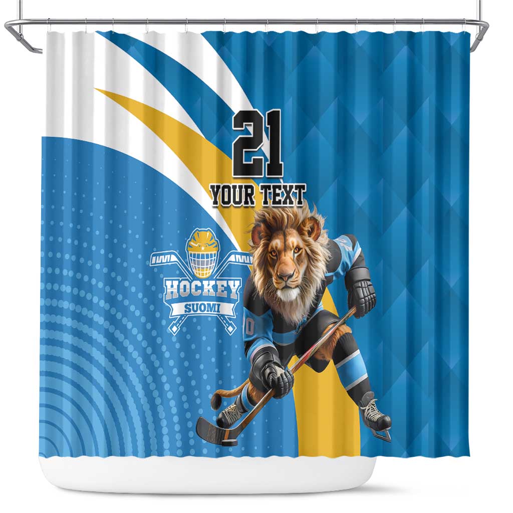 Finland Leijonat Hockey Custom Shower Curtain Suomen Jaakiekkoliitto 4 Nations LT9