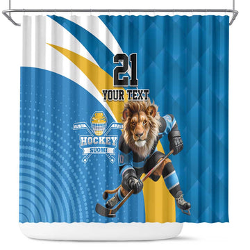 Finland Leijonat Hockey Custom Shower Curtain Suomen Jaakiekkoliitto 4 Nations LT9