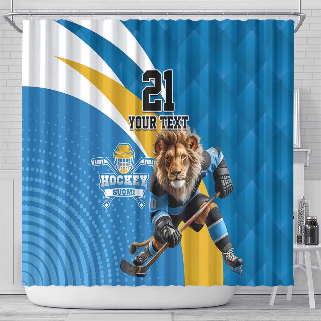 Finland Leijonat Hockey Custom Shower Curtain Suomen Jaakiekkoliitto 4 Nations LT9