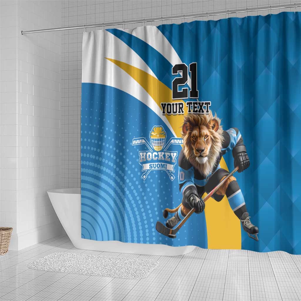 Finland Leijonat Hockey Custom Shower Curtain Suomen Jaakiekkoliitto 4 Nations LT9
