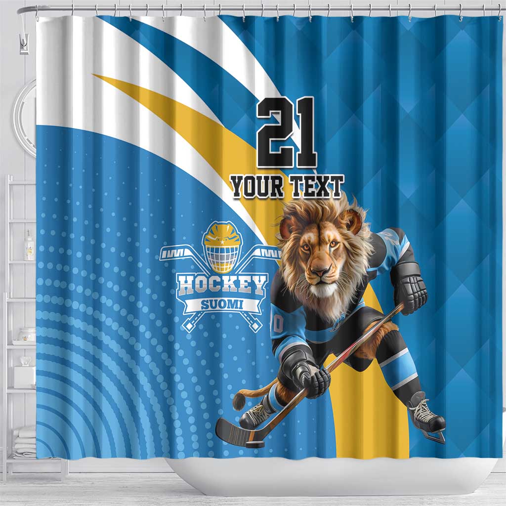 Finland Leijonat Hockey Custom Shower Curtain Suomen Jaakiekkoliitto 4 Nations LT9