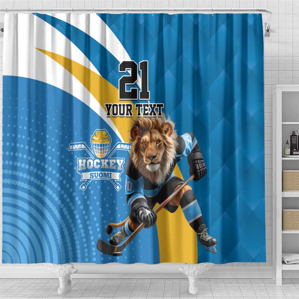 Finland Leijonat Hockey Custom Shower Curtain Suomen Jaakiekkoliitto 4 Nations LT9