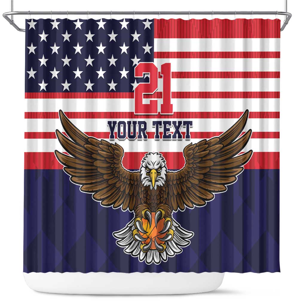 United States Basketball Custom Shower Curtain One For All LT9