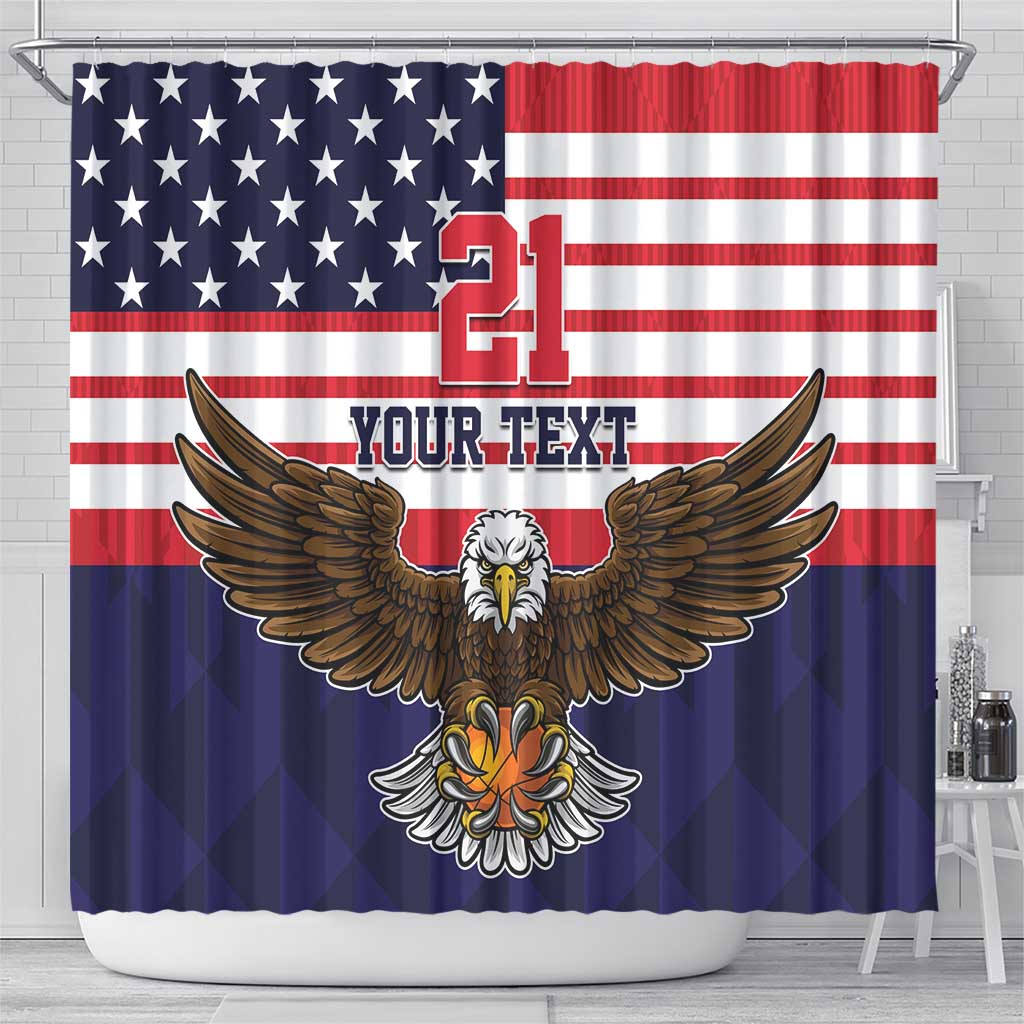 United States Basketball Custom Shower Curtain One For All LT9