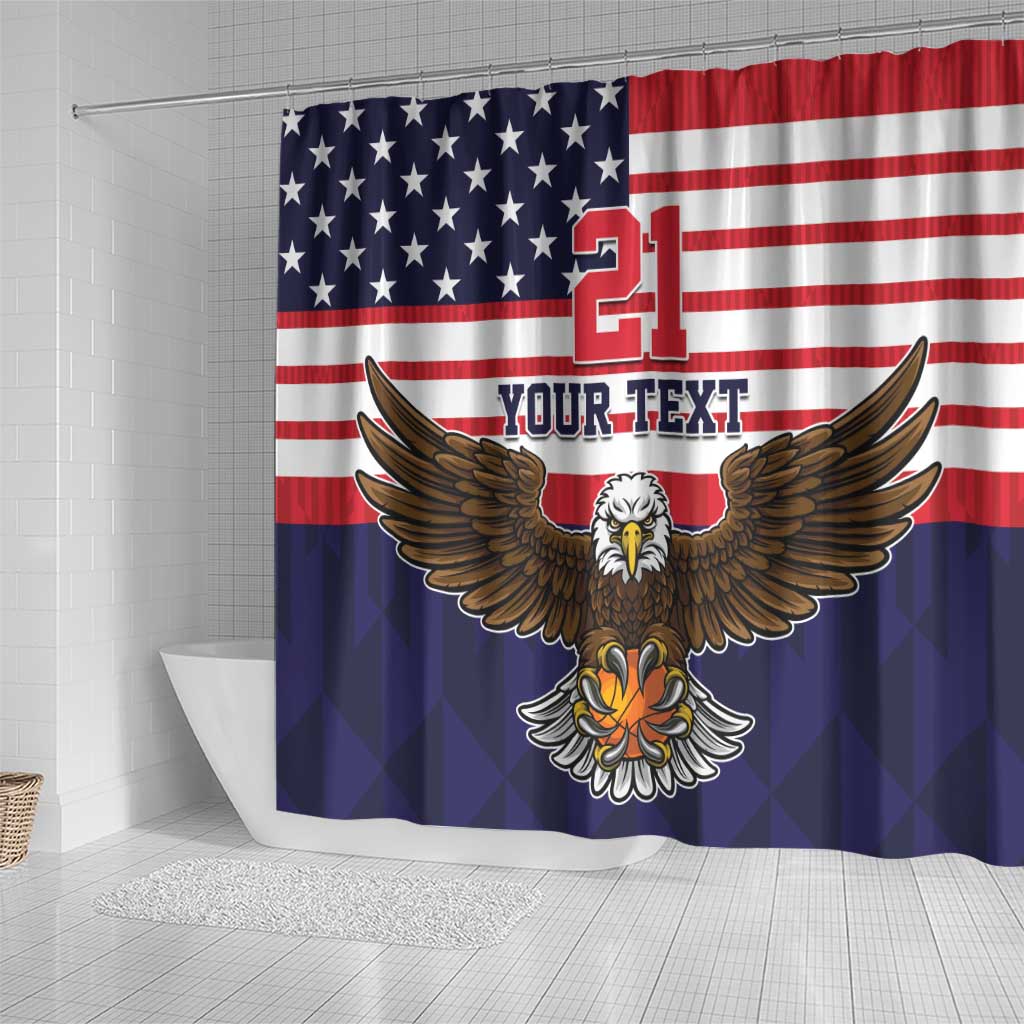 United States Basketball Custom Shower Curtain One For All LT9