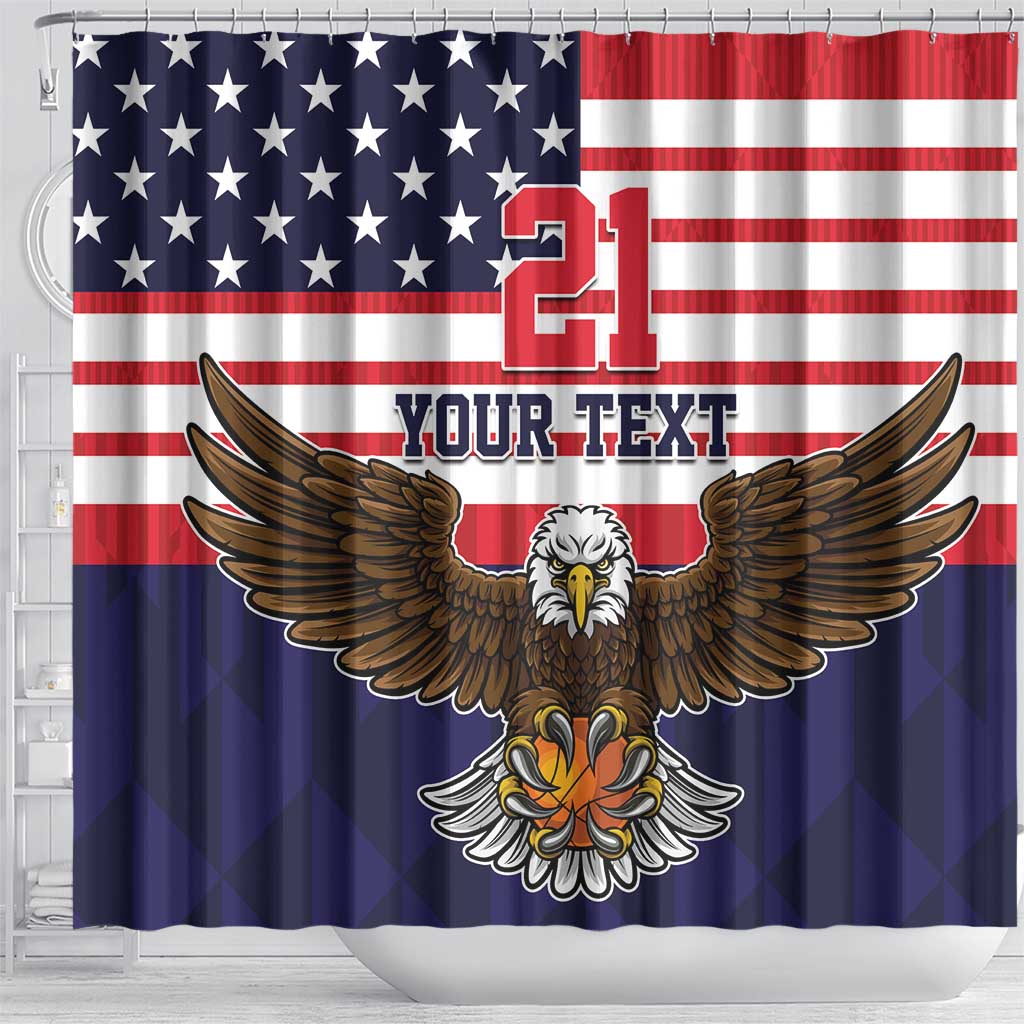 United States Basketball Custom Shower Curtain One For All LT9