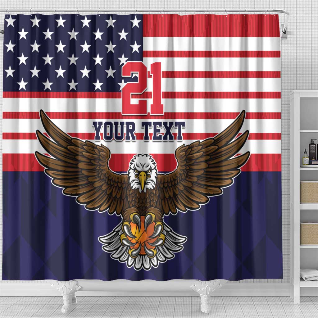 United States Basketball Custom Shower Curtain One For All LT9