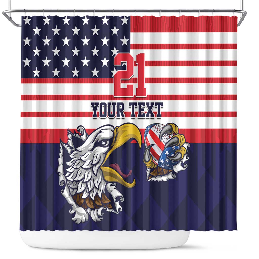 United States Football Custom Shower Curtain One For All LT9